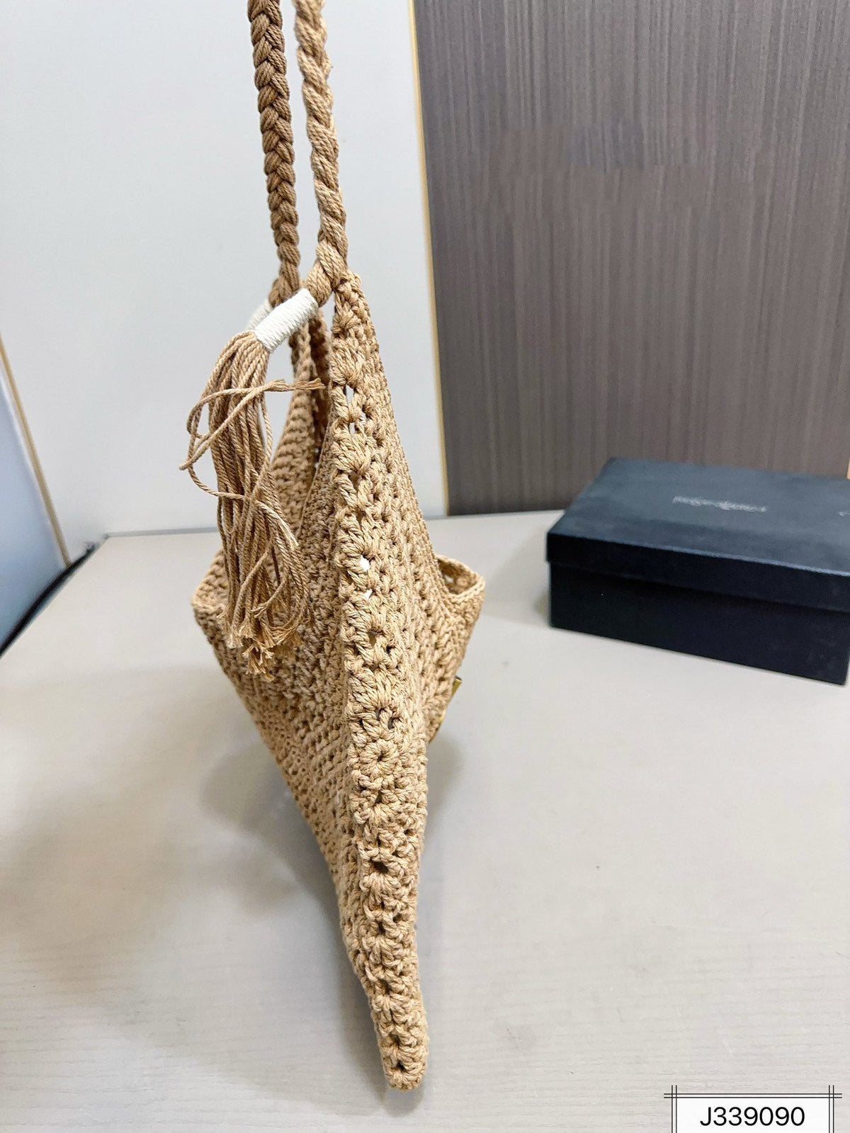 SAINT LAURENT YSL Raffia Tote Bag Beach Casual 37x22cm