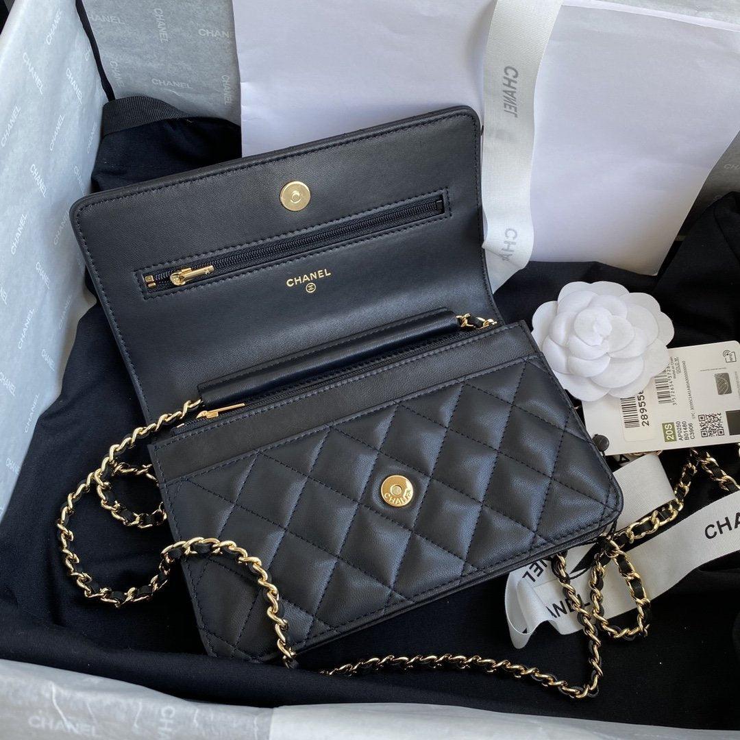 Chanel Wallet on chain WOC Black Lambskin