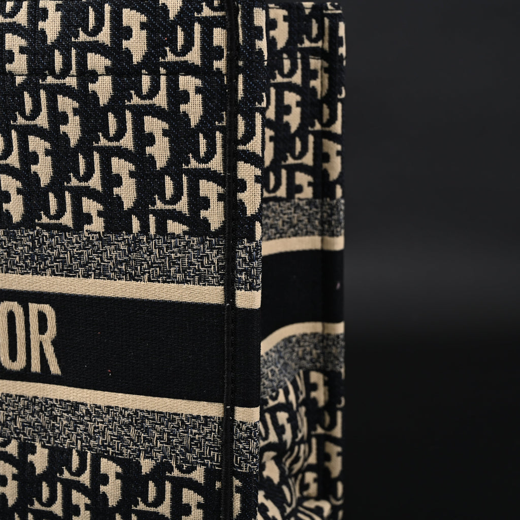 Christian Dior Medium Book Tote – Black Oblique Embroidery